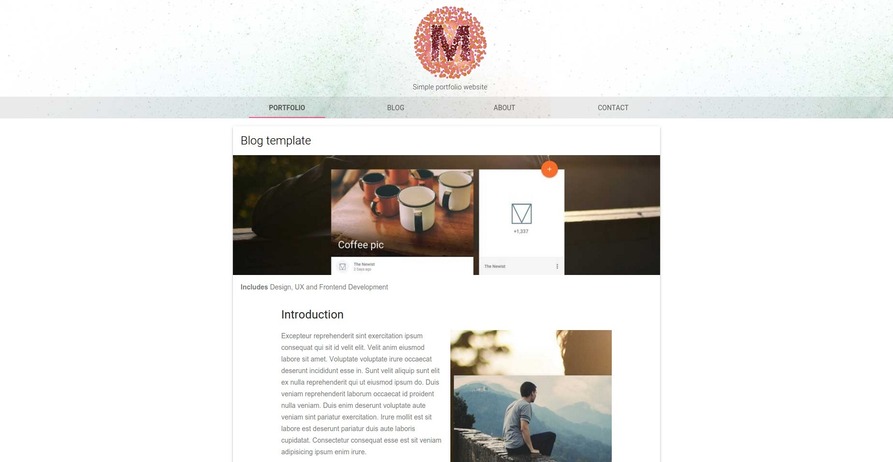 Material Design Light Portfolio Theme - Click to Preview